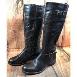 Relativity Manor Brown Faux Leather Side Zip Riding Boots Womens 6 M (k6s)